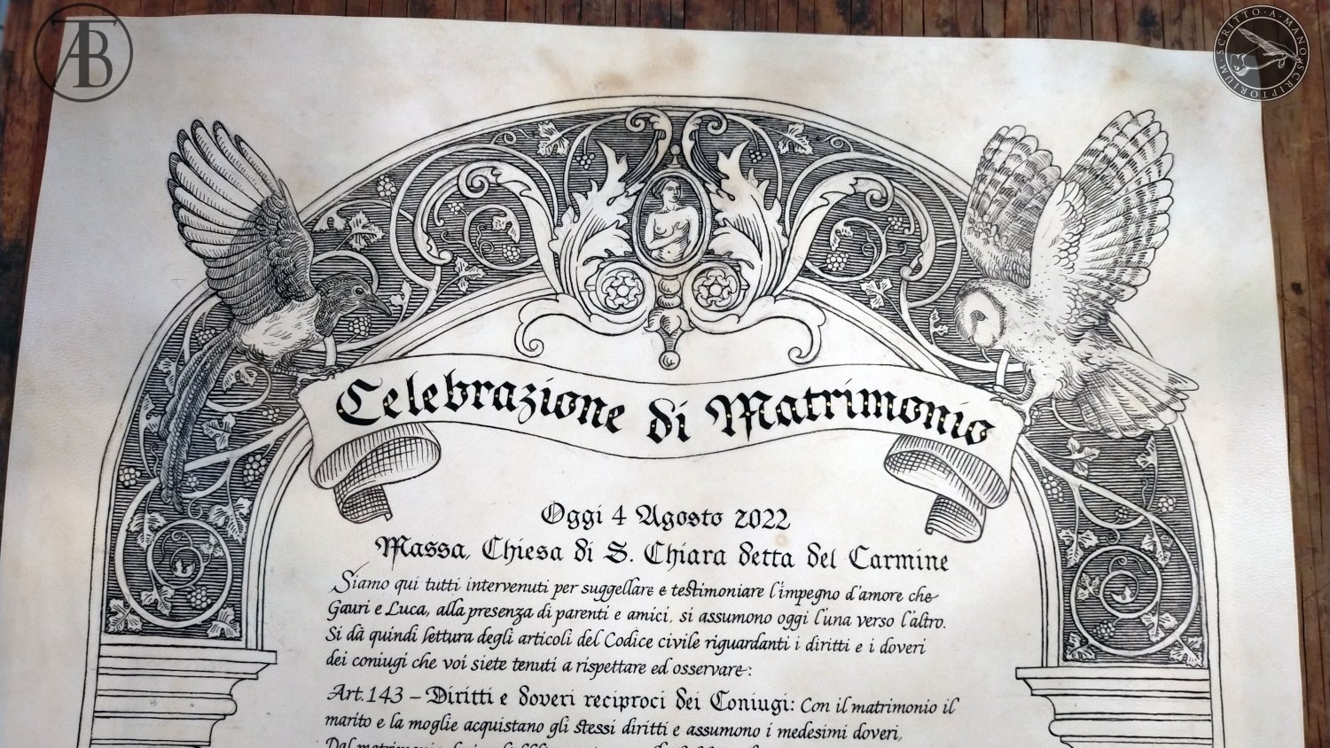 certificato di matrimonio Angeli